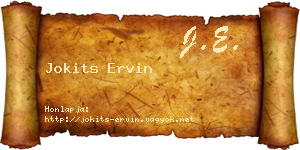 Jokits Ervin névjegykártya